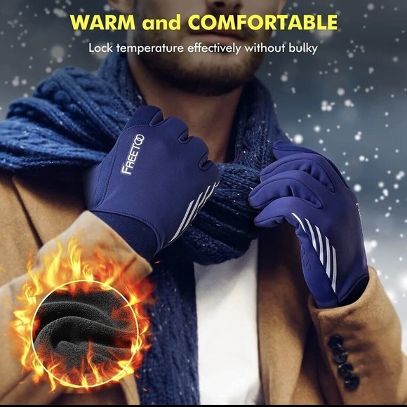 Touchscreen Thin Warm Winter Waterproof Gloves for Driving, Motorcycle, Hiking - Picture 2 of 10